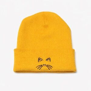 Yellow Cat Face Beanie